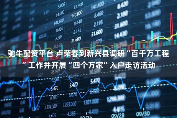 驰牛配资平台 卢荣春到新兴县调研“百千万工程”工作并开展“四个万家”入户走访活动